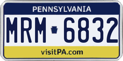 PA license plate MRM6832
