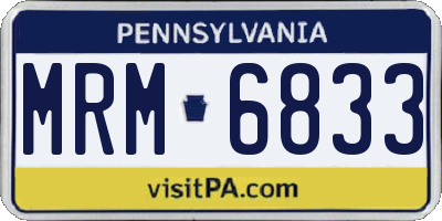 PA license plate MRM6833