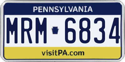 PA license plate MRM6834