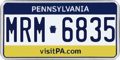 PA license plate MRM6835