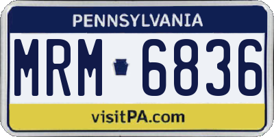 PA license plate MRM6836