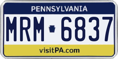 PA license plate MRM6837