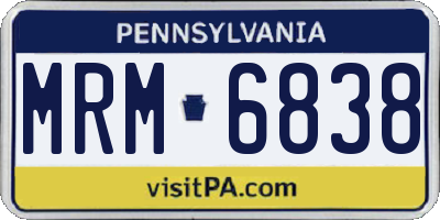 PA license plate MRM6838