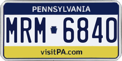 PA license plate MRM6840