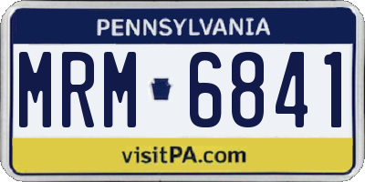 PA license plate MRM6841