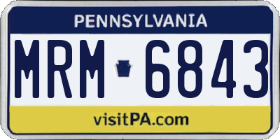 PA license plate MRM6843