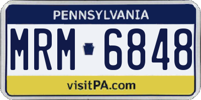 PA license plate MRM6848