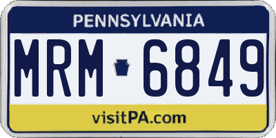 PA license plate MRM6849