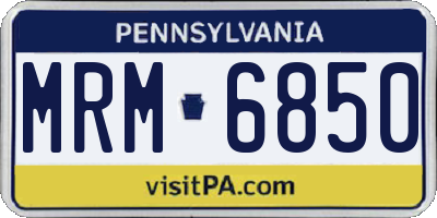 PA license plate MRM6850