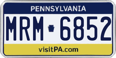 PA license plate MRM6852
