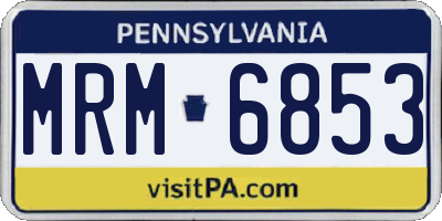 PA license plate MRM6853