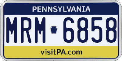 PA license plate MRM6858