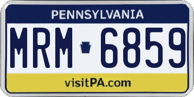 PA license plate MRM6859