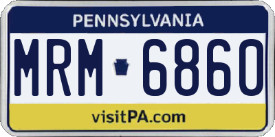PA license plate MRM6860