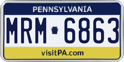 PA license plate MRM6863