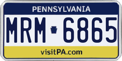 PA license plate MRM6865