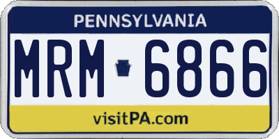 PA license plate MRM6866