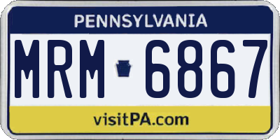 PA license plate MRM6867