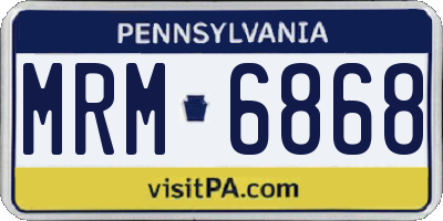 PA license plate MRM6868