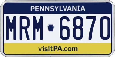 PA license plate MRM6870