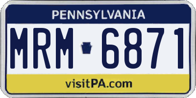 PA license plate MRM6871