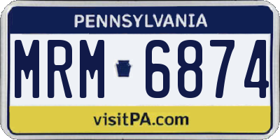 PA license plate MRM6874