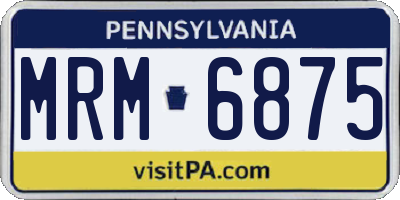 PA license plate MRM6875