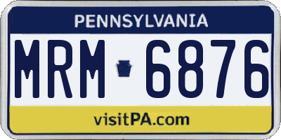 PA license plate MRM6876