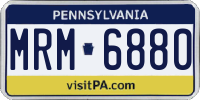 PA license plate MRM6880