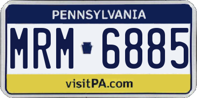 PA license plate MRM6885