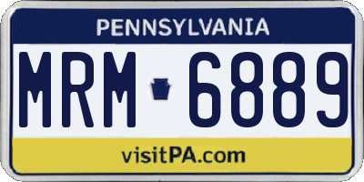 PA license plate MRM6889