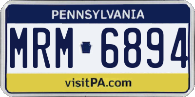 PA license plate MRM6894