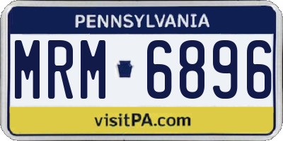 PA license plate MRM6896