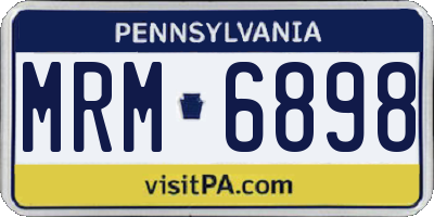 PA license plate MRM6898
