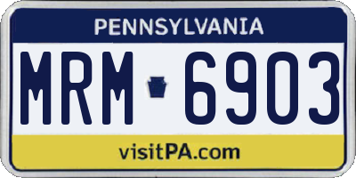 PA license plate MRM6903