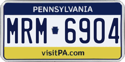 PA license plate MRM6904