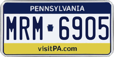 PA license plate MRM6905