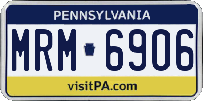 PA license plate MRM6906