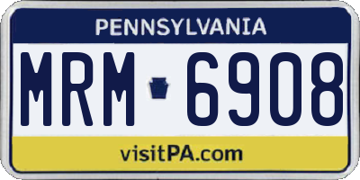 PA license plate MRM6908