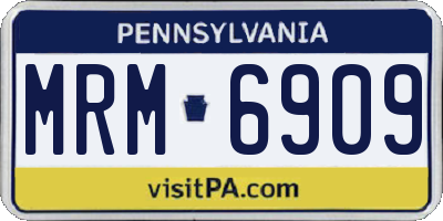 PA license plate MRM6909