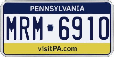 PA license plate MRM6910