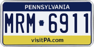 PA license plate MRM6911