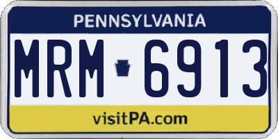 PA license plate MRM6913