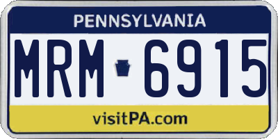 PA license plate MRM6915