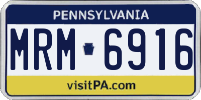 PA license plate MRM6916