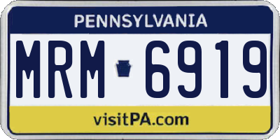 PA license plate MRM6919