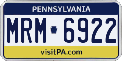 PA license plate MRM6922