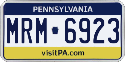 PA license plate MRM6923