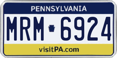 PA license plate MRM6924