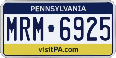 PA license plate MRM6925